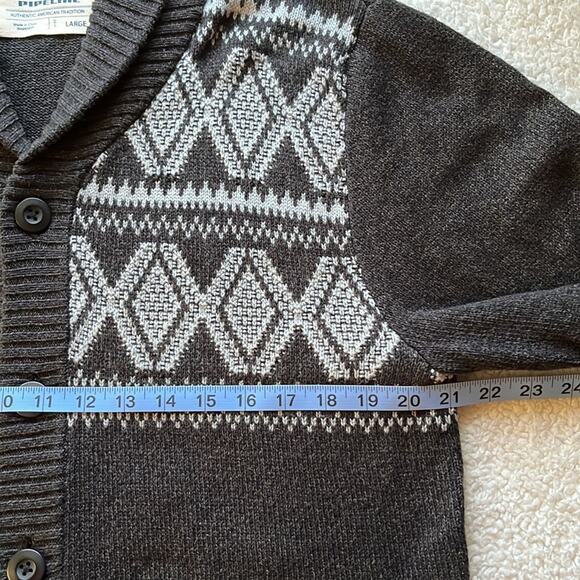 Urban Pipeline Knit Cardigan Dark Gray White Sz Large Fair Isle Cabincore - Picture 6 of 11